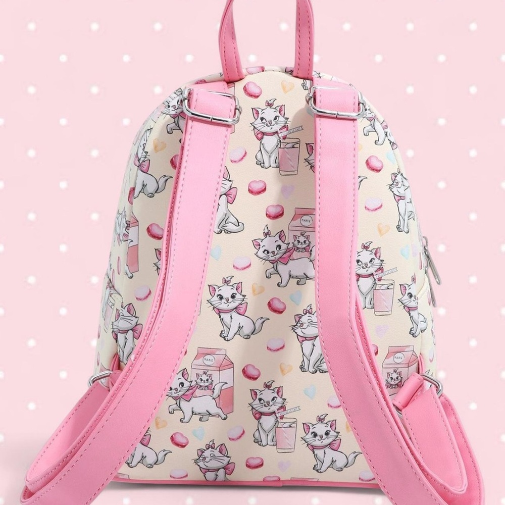 the aristocats marie cat macaron milk pink loungefly disney backpack - Picture 6 of 6
